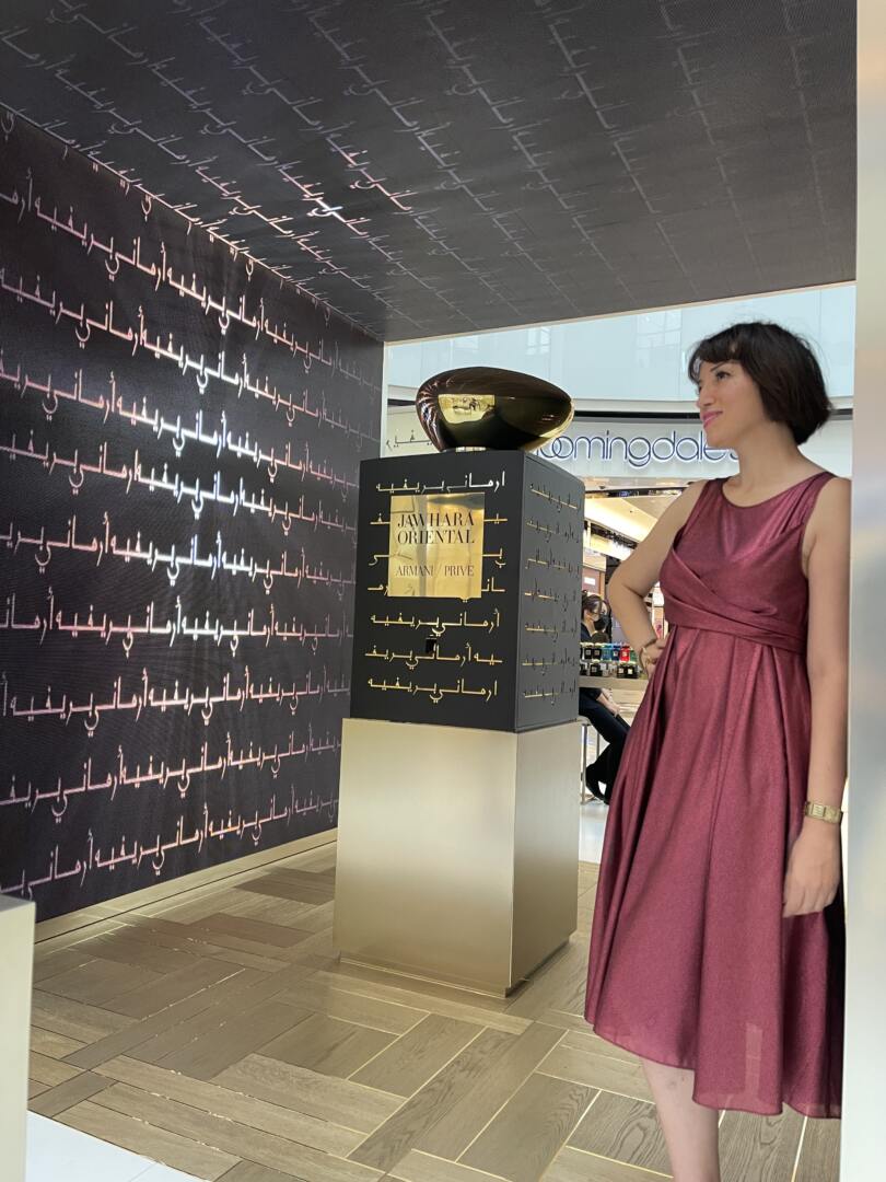 faouzia hilmy, calligraphy artist share her collaboration with armani